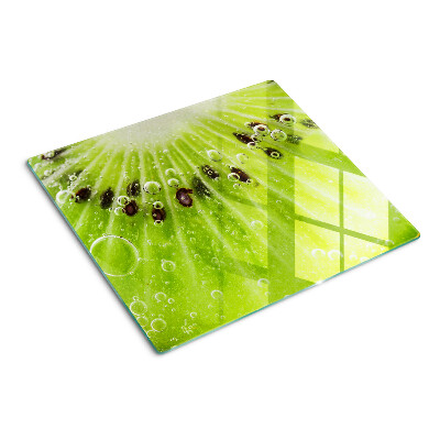 Tabla de cortar de cristal Kiwi con gotas de agua