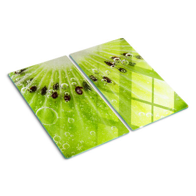 Tabla de cortar de cristal Kiwi con gotas de agua