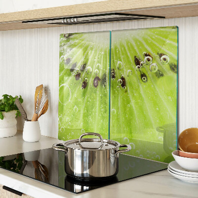 Tabla de cortar de cristal Kiwi con gotas de agua
