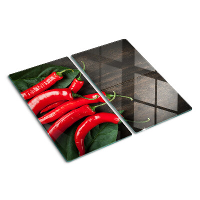 Tabla para cortar Chiles sobre un fondo de madera