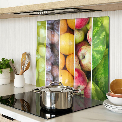 Tabla de cortar de cristal Frutas en colores del arco iris