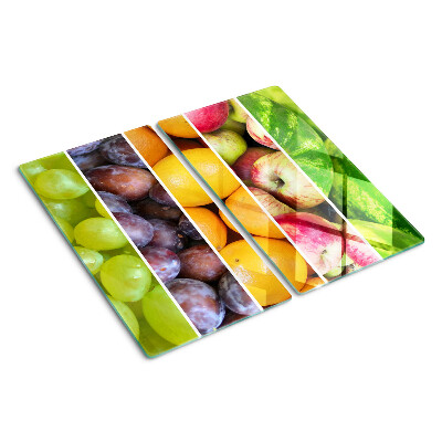 Tabla de cortar de cristal Frutas en colores del arco iris
