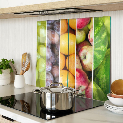 Tabla de cortar de cristal Frutas en colores del arco iris