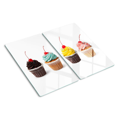 Tabla de cortar de cristal Magdalena con crema batida y cereza
