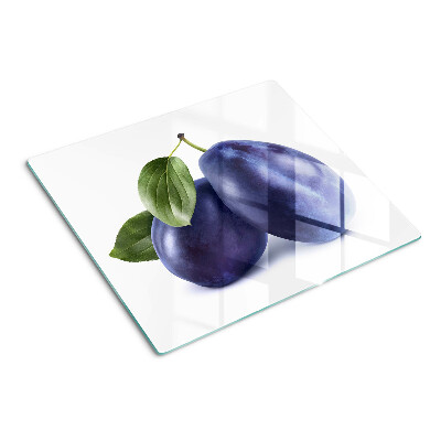 Tabla de cortar de cristal Ciruelas con hojas