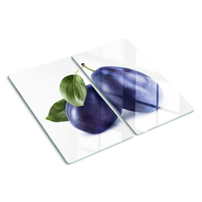 Tabla de cortar de cristal Ciruelas con hojas