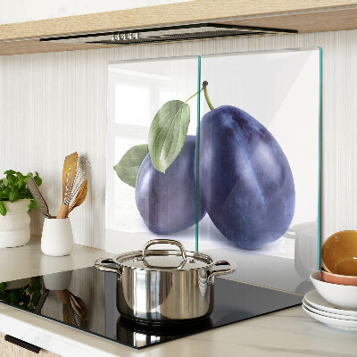 Tabla de cortar de cristal Ciruelas con hojas