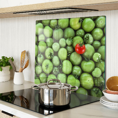 Tabla de cortar de cristal Tomates verdes con acento rojo