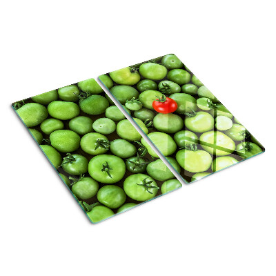Tabla de cortar de cristal Tomates verdes con acento rojo