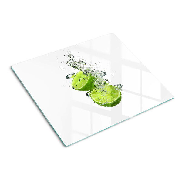 Tabla para cortar Limones en agua con burbujas