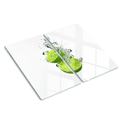 Tabla para cortar Limones en agua con burbujas