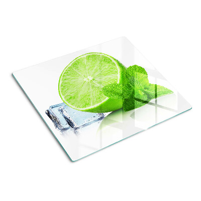Tabla de cortar de cristal Lima con menta y hielo