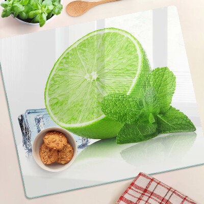 Tabla de cortar de cristal Lima con menta y hielo