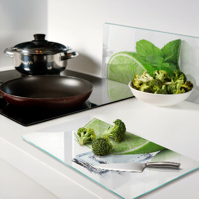 Tabla de cortar de cristal Lima con menta y hielo