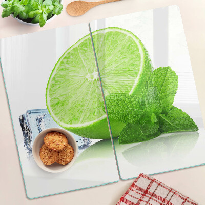 Tabla de cortar de cristal Lima con menta y hielo