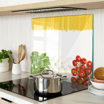 Tabla de cortar de cristal Pasta con hierbas y tomates