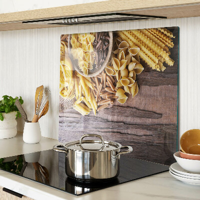 Tabla de cortar de cristal Pasta y acentos de madera