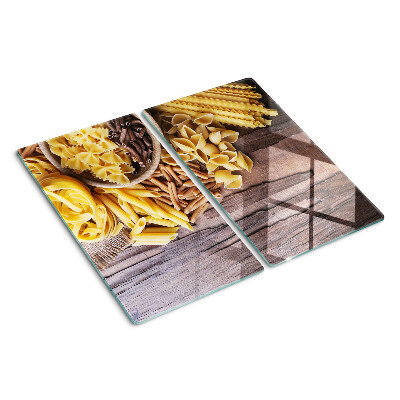 Tabla de cortar de cristal Pasta y acentos de madera