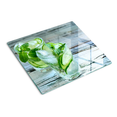 Tabla de cortar de cristal Cócteles de menta y pepino