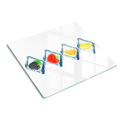 Tabla de cortar de cristal Fruta en hielo