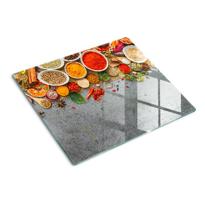 Tabla de cortar de cristal Especias y hierbas