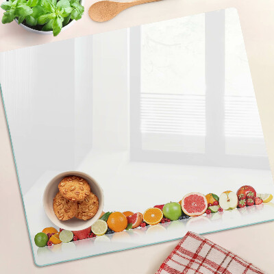 Tabla de cortar de cristal Frutas cítricas en colores pastel