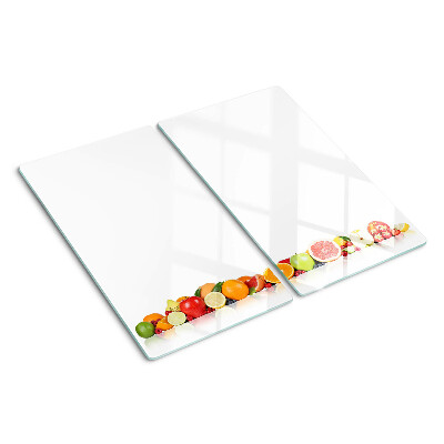 Tabla de cortar de cristal Frutas cítricas en colores pastel