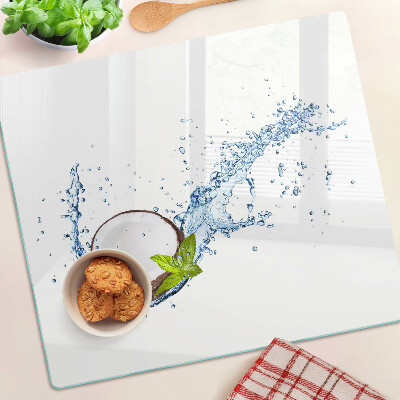 Tabla para cortar Coco con agua y menta