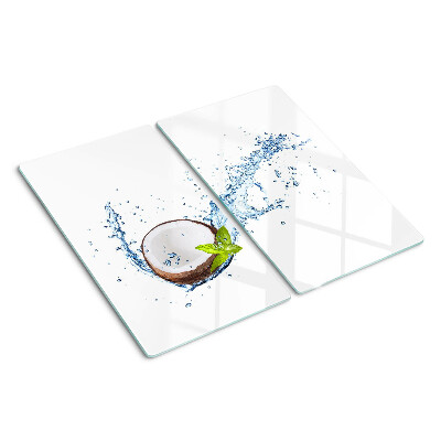 Tabla para cortar Coco con agua y menta