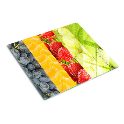 Tabla de cortar de cristal Fruta rayada