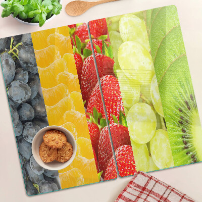 Tabla de cortar de cristal Fruta rayada