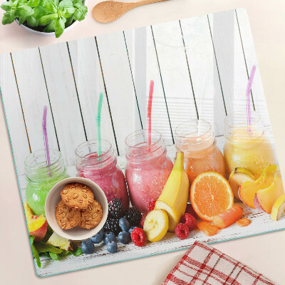 Tabla de cortar de cristal Cócteles de frutas con aditivos