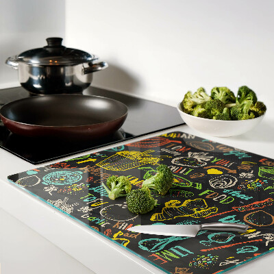 Tabla para cortar Tema culinario con comida