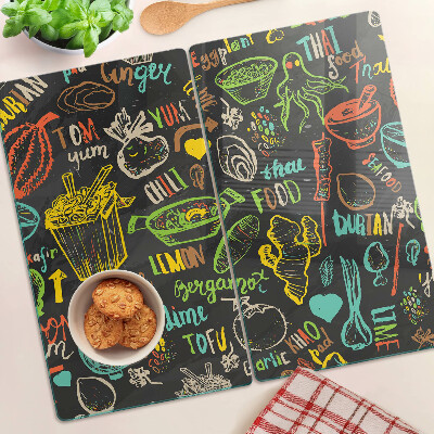 Tabla para cortar Tema culinario con comida