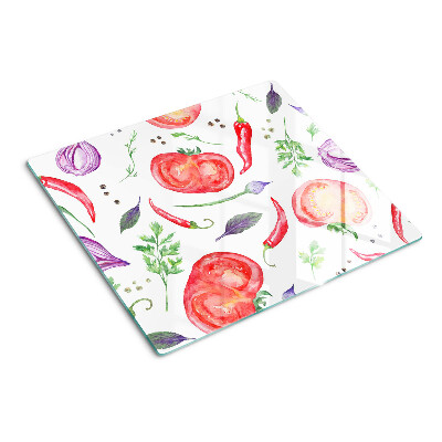 Tabla de cortar de cristal Acentos vegetales en acuarela