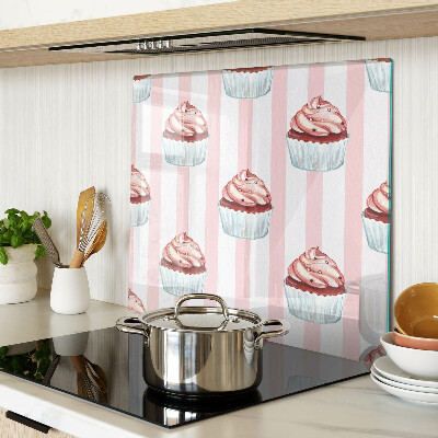 Tabla para cortar Cupcakes sobre rayas rosas
