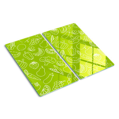 Tabla de cortar de cristal Tema de frutas y verduras