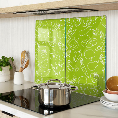 Tabla de cortar de cristal Tema de frutas y verduras