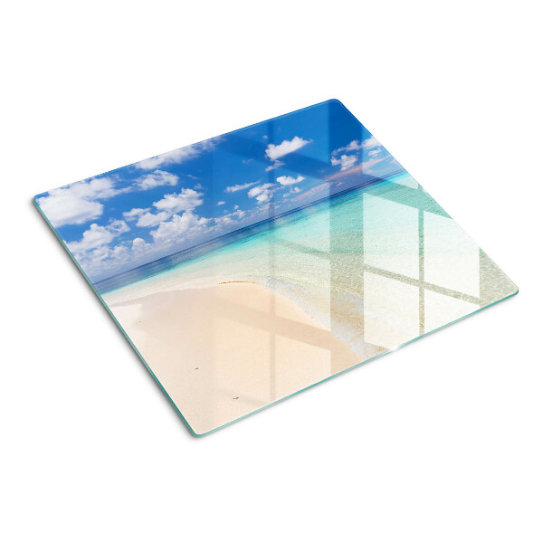 Tabla de cortar de cristal Playa con cielo azul