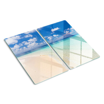Tabla de cortar de cristal Playa con cielo azul