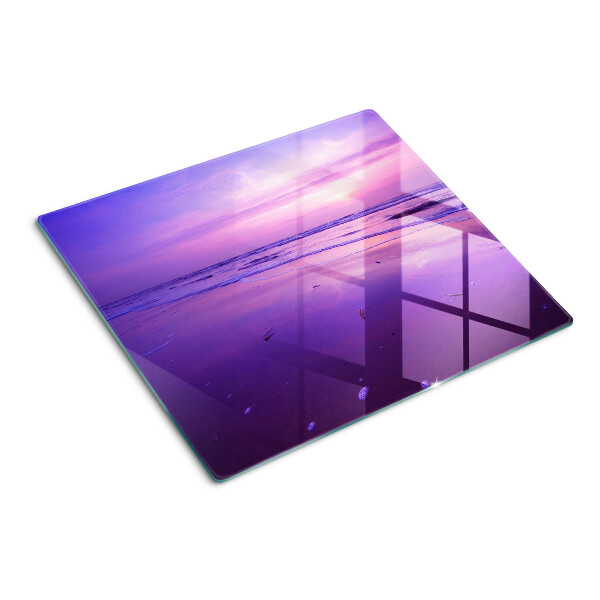 Tabla de cortar de cristal Puesta de sol sobre el mar