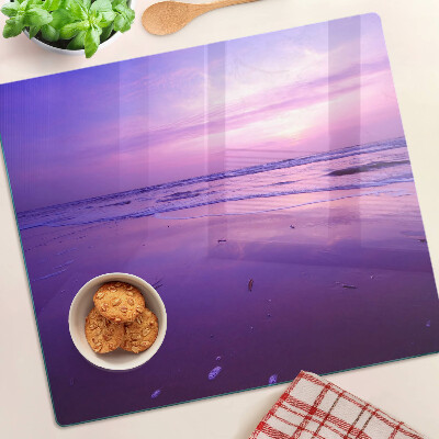 Tabla de cortar de cristal Puesta de sol sobre el mar
