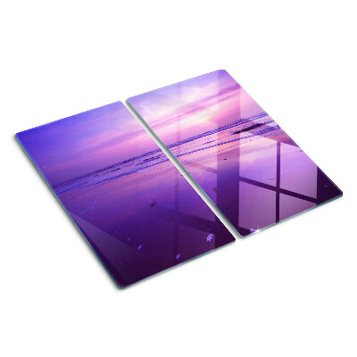 Tabla de cortar de cristal Puesta de sol sobre el mar