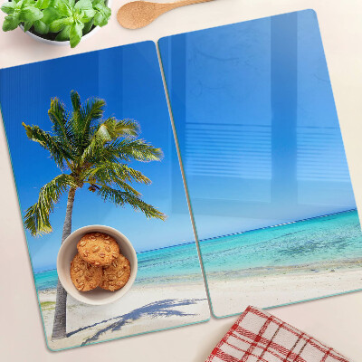 Tabla para cortar Playa con palmeras