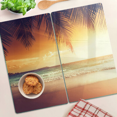 Tabla para cortar Puesta de sol sobre la playa