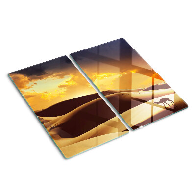 Tabla de cortar de cristal Paisaje desértico al atardecer