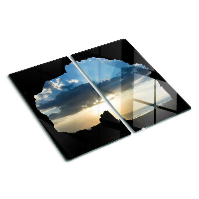 Tabla para cortar Puesta de sol detrás de las nubes