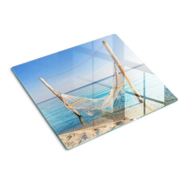 Tabla de cortar de cristal Hamaca junto al mar