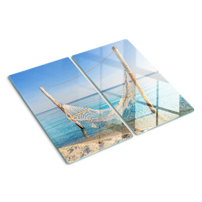 Tabla de cortar de cristal Hamaca junto al mar