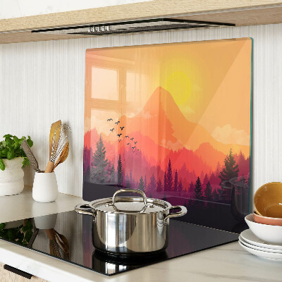 Tabla para cortar Paisaje de montaña al atardecer